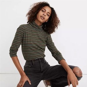 MADEWELL: Whisper Cotton Turtleneck in Ivorton Stripe